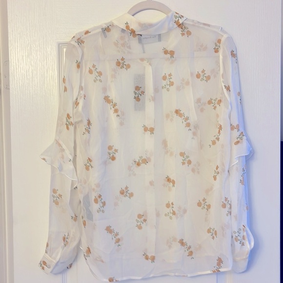 The Kooples Popcorn Foral Print Sheer Silk Shirt-Size 2 - Picture 6 of 9